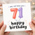 71st Birthday Card, Funny Happy 71st Birthday Card with Balloon Number Design