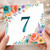 7th Birthday Card, Floral Number 7 Birthday Card