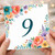 9th Birthday Card, Floral Number 9 Birthday Card