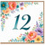 12th Birthday Card, Floral Number 12 Birthday Card