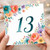 13th Birthday Card, Floral Botanical Number 13 Card