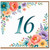 16th Birthday Card, Floral Number 16 Card
