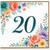 20th Birthday Card, Floral Watercolour Design