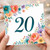 20th Birthday Card, Floral Watercolour Design