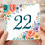 22nd Birthday Card, Floral Number 22