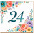 24th Birthday Card, Floral Number 24 Card
