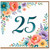 25th Birthday Card, Floral Number 25 Card