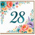 28th Birthday Card, Floral Number 28 Card