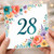 28th Birthday Card, Floral Number 28 Card