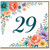29th Birthday Card, Floral Number 29 Birthday Card