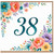 38th Birthday Card, Floral Number 38 Card