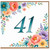41st Birthday Card, Floral Number 41 Card