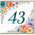 43rd Birthday Card, Floral Number 43 Birthday Card