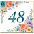 48th Birthday Card, Floral Number 48 Birthday Card