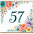 57th Birthday Card, Floral Number 57 Birthday Card