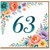 63rd Birthday Card, Floral 63 Birthday Card