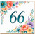 66th Birthday Card, Floral Number 66 Birthday Card