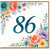 86th Birthday Card, Floral Watercolour Design