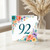 92nd Birthday Card, Floral Watercolour Number 92 Card