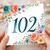 102nd Birthday Card, Floral Watercolour Age 102 Card