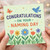 Naming Day Card - Congratulations On Your Naming Day, Cute Flowers, Bird and Butterfly Design - New Baby Celebration Card for Parents and Family
