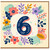6th Birthday Card, Floral Number 6 Birthday Card