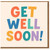 Get Well Soon Card - Colourful Cut-Out Letters Design - Encouragement & Recovery Card for Friend, Family or Colleague - Blank Inside with Envelope