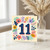 11th Birthday Card, Floral Number 11 Birthday Card