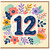 12th Birthday Card, Floral Number 12 Greeting Card