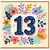 13th Birthday Card, Floral Number 13 Birthday Card