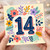 14th Birthday Card, Floral Number 14 Birthday Card