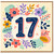 17th Birthday Card, Floral Number 17 Card