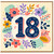 18th Birthday Card, Floral Number 18 Card