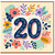 20th Birthday Card, Floral Design