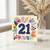 21st Birthday Card, Floral Number 21 Card