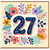 27th Birthday Card, Floral Number 27 Birthday Card