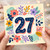 27th Birthday Card, Floral Number 27 Birthday Card