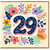 29th Birthday Card, Floral Number 29 Birthday Card