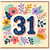 31st Birthday Card, Floral Number 31 Birthday Card