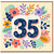 35th Birthday Card, Floral Number 35 Greeting Card