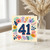 41st Birthday Card, Colourful Floral Number 41 Celebration Card
