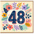 48th Birthday Card, Colourful Floral Birthday Card