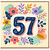 57th Birthday Card, Floral Number 57 Greeting Card