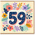 59th Birthday Card, Floral Retro Design