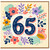 65th Birthday Card, Floral Number 65 Card