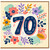 70th Birthday Card, Floral Number 70 Card