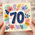 70th Birthday Card, Floral Number 70 Card