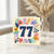 77th Birthday Card, Floral Number 77 Birthday Card