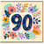 90th Birthday Card, Colourful Floral Celebration Card