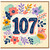 107th Birthday Card, Floral Botanical Age 107 Birthday Card